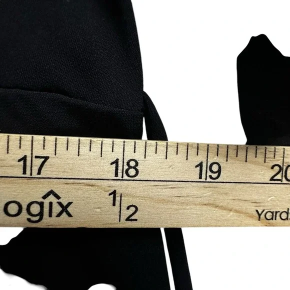 Motherhood Maternity Dress Sz Large Black Long Sleeve Stretch Waist Tie - Picture 6 of 11